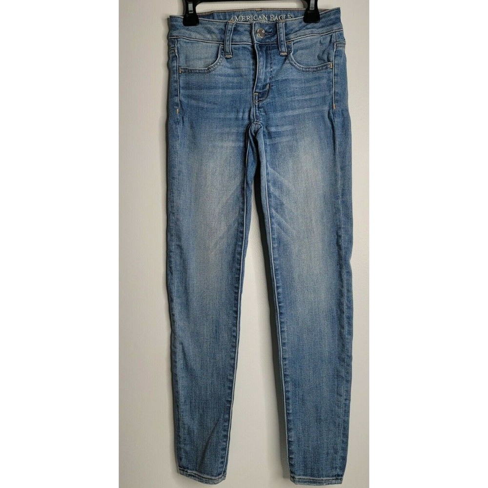 American Eagle Jeggings Jeans Super Super Stretch X Light Wash Womens 00 Short